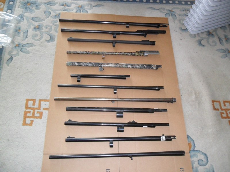 Various gun barrels for sale.