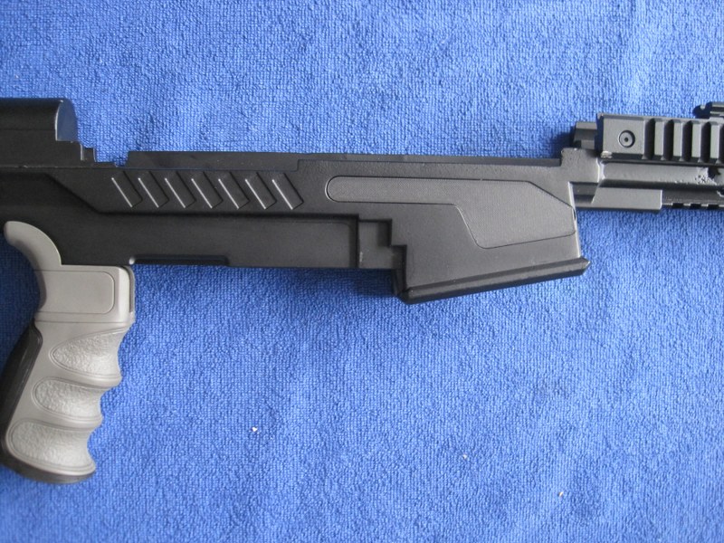 SKS Aluminum chassis and AR-15 ATI stock.
